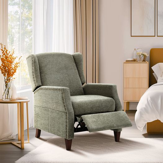 Armchair with Storage Pockets Manual Recline (Multiple Colours)