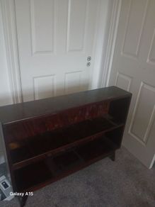 Vintage Dark Wood Bookcase / Display Shelf