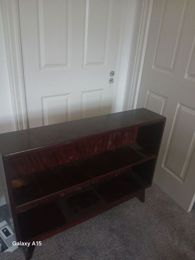 Vintage Dark Wood Bookcase / Display Shelf