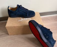 Men's Navy Christian Louboutin suede Trainers