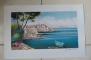 Limited edition lithograph Le Vieil Antibes byJean Pierre Bertaux Marais 266/390