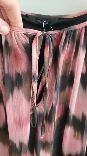 GEORGE khaki and pink print layered dress Sz 14 - Bnwt - Rrp 26 Sterling