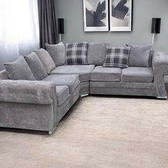Grey Verona L shaped corner sofa