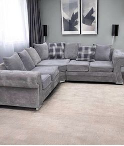 Grey Verona L shaped corner sofa