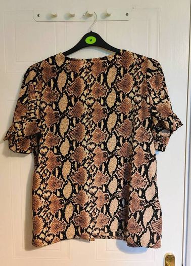 Statement Snakeskin Blouse Pluss Collection, Size 2XL