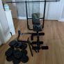 weight bench with weights and bars Image 4