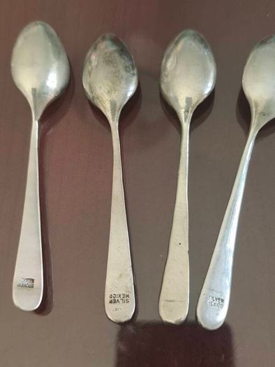 Solid silver Mexico floral teaspoon