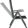 Aluminum polyrattan 6+1 seating set, 6 folding chairs & 1 table with glass tops - various colors, dark gray Image 3