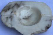 Vintage Italian Hand Carved Alabaster Ashtray PRICE DROP