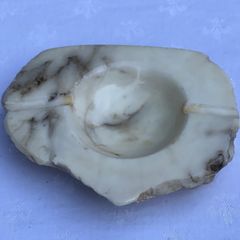 Vintage Italian Hand Carved Alabaster Ashtray PRICE DROP