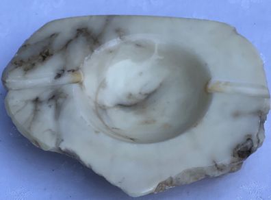 Vintage Italian Hand Carved Alabaster Ashtray PRICE DROP