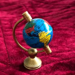 Miniature brass globe