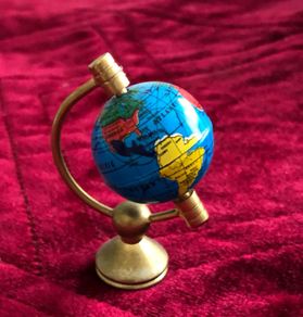 Miniature brass globe