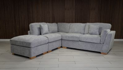 Emme L Shaped Corner Sofa + Movable Stool