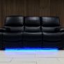 Rita Electric BLACK Leather Recliner Sofa Set Image 9