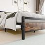 Double Bed Frames with Wood Headboard,Heavy Duty Metal Platform Bed Frame Double Bed No Box Spring Needed,Mattress Base/Under Bed Storage/Sturdy Steel Slat Support Image 5