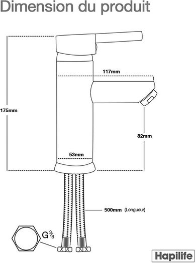 Basin Taps Mixers Bathroom Sink Tap Chrome with UK Standard Hoses Single Lever Hot and Cold Mixer Modern (FREE POSTAGE)