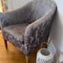 Grey Flower Patterned Armchair Image 5