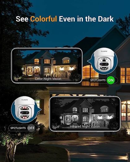 Security Camera Outdoor 3MP, PTZ Outdoor Camera (9X Zoom),360 Degree CCTV Camera WiFi Camera with Motion Tracking, Two-Way Talk,15m Color Night Vision, Siren Alarm (FREE SHIPPING)