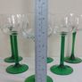 Fabulous Set of Four Vintage Retro Luminarc Long Emerald Green Stemmed Alsace White Wine Glasses, Made in France, Circa 1970, (Straight Stems) Image 8