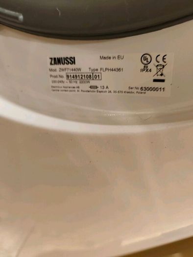 Washing machine Zanussi