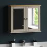 Double Door Mirrored Bathroom Cabinet Storage Cupboard Wall Mounted, White (FREE POSTAGE) Image 2