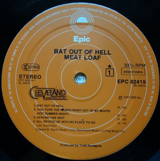 Meat Loaf Bat Out Of Hell