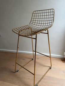 2 HK Living brass high stools