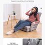 Floor Gaming Chair with 5 Position Adjustable Backrest Folding Sofa Chair with Armrests Gray Image 4
