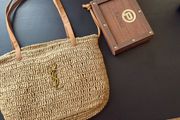 Luxury Woven Tote Bag - Camel