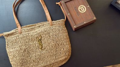 Luxury Woven Tote Bag - Camel