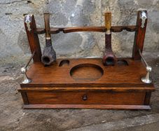 Edwardian Oak Smokers Companion.