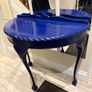 Mahogany painted Blue Half moon Hall table Image 2