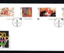 1993 Guernsey Europa: Contemporary Art Commemorative Stamps Official First Day Cover (FDC)