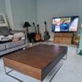 Natuzzi large coffee table with storage. Limited edition Italian design dark wood with brushed steel Image 5