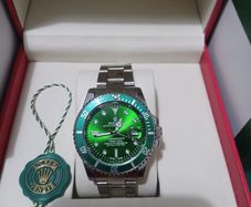 Men's Submariner Style Diver Watch - Green Dial & Bezel - Boxed