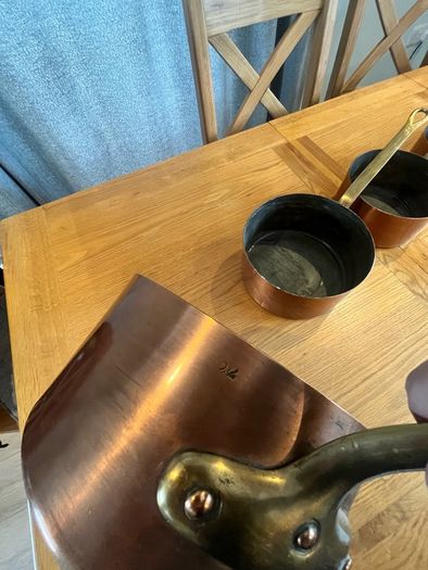 Vintage French Set of Copper Pots