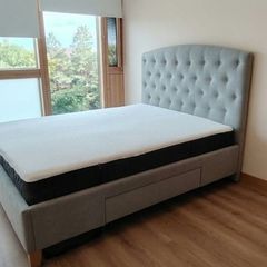 King Size Upholstered Bed + Emma Mattress (6 months)