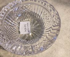 Lovely Heavy Old Cut Dublin Crystal Ashtray.