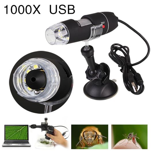 Portable USB Microscope USB Light Electric Handheld Microscopes Suction Tool 1000X 8 LED Digital Endoscope Microscope Camera