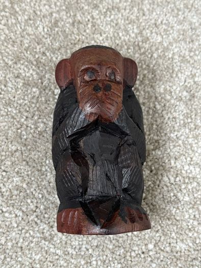 Wooden Hand Carved Three Wise Monkeys