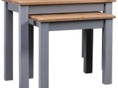 Nesting Tables 2 pcs Grey Solid Pine Wood Panama Range