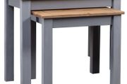 Nesting Tables 2 pcs Grey Solid Pine Wood Panama Range