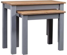 Nesting Tables 2 pcs Grey Solid Pine Wood Panama Range