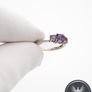 Minimalist 925 Sterling Silver & Amethyst Trilogy Ring Image 8