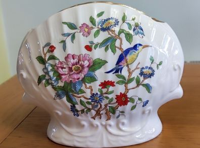 Aynsley England Pembroke Fine Bone China 5" x 4 1/4" Large Shell Shaped Vase EXC