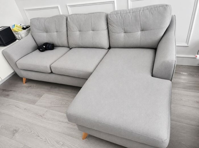 Sofa - Grey Corner Sofa with Chaise Longue