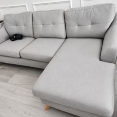 Sofa - Grey Corner Sofa with Chaise Longue