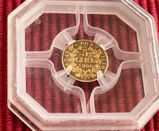 Vatican 1866 5 Lire Gold Coin Ultra Rare Low Mintage 3230!!