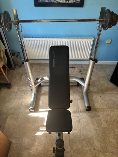 Bench, Rack, Bar, 50kg in plates